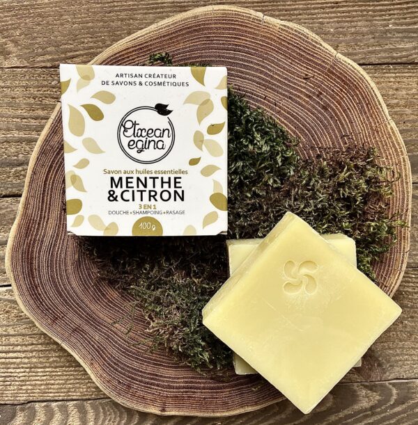 savon 3 en 1 - shampoing douche et rasage- surgras-etxean egina-fabrication artisanale au pays basque