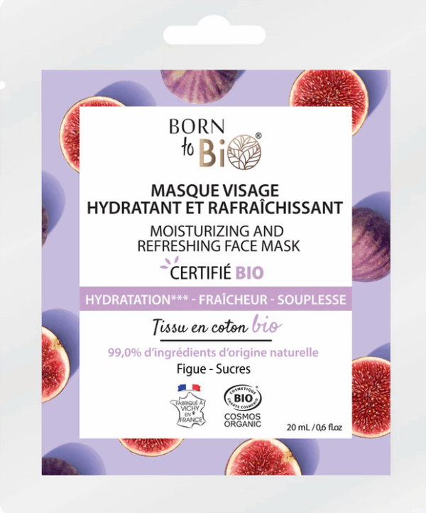 Masque visage hydratant & rafraîchissant de la marque born to bio en vente à la savonnerie artisanale etxean egina