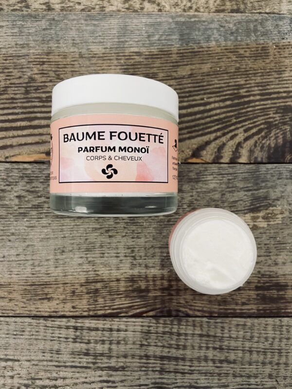 Baume Fouetté de Karité Bio Monoï | Hydratant Corps et Cheveux